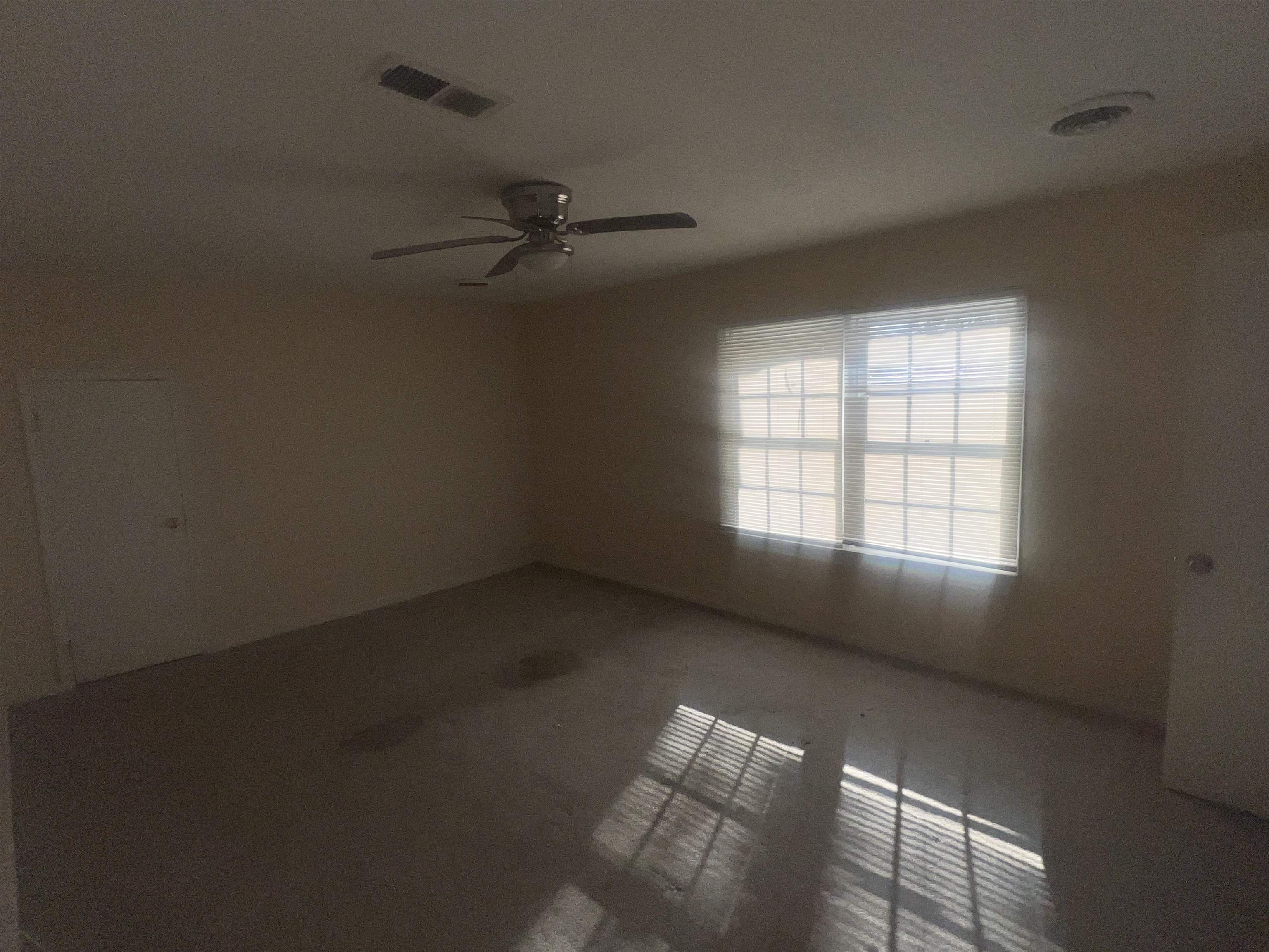 4295 Hudgins Road Memphis, TN 38116 - Photo 11 of 16 Spacious room featuring a ceiling fan, dual windows with horizontal blinds, and neutral wall tones