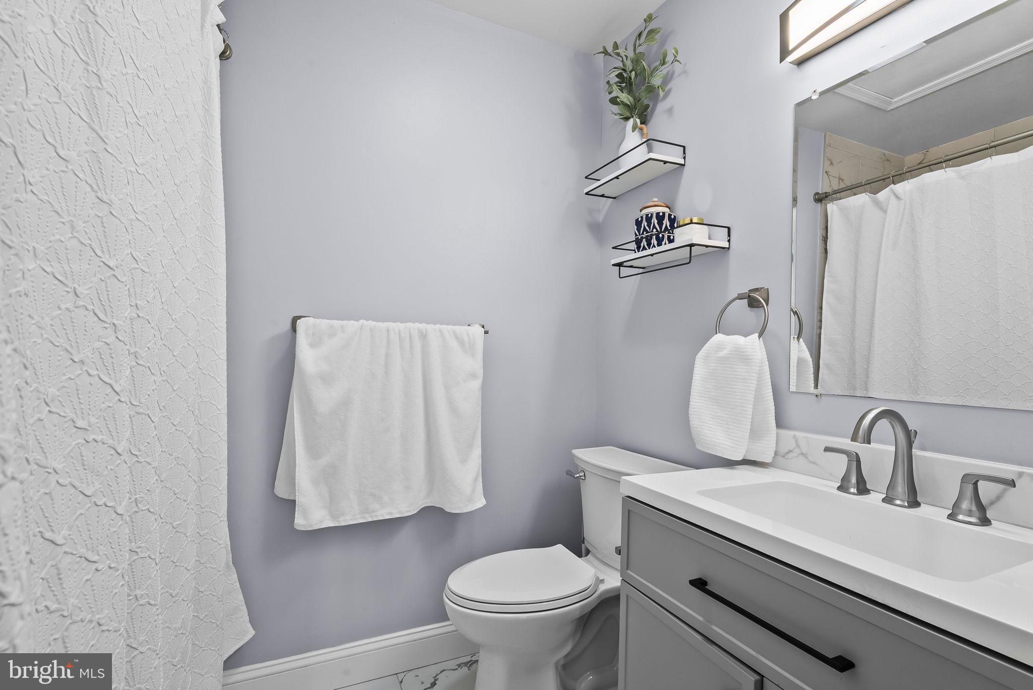 25 Hunters Gate Court Silver Spring, MD 20904 - Photo 18 of 32 a bathroom with a sink a toilet and a mirror