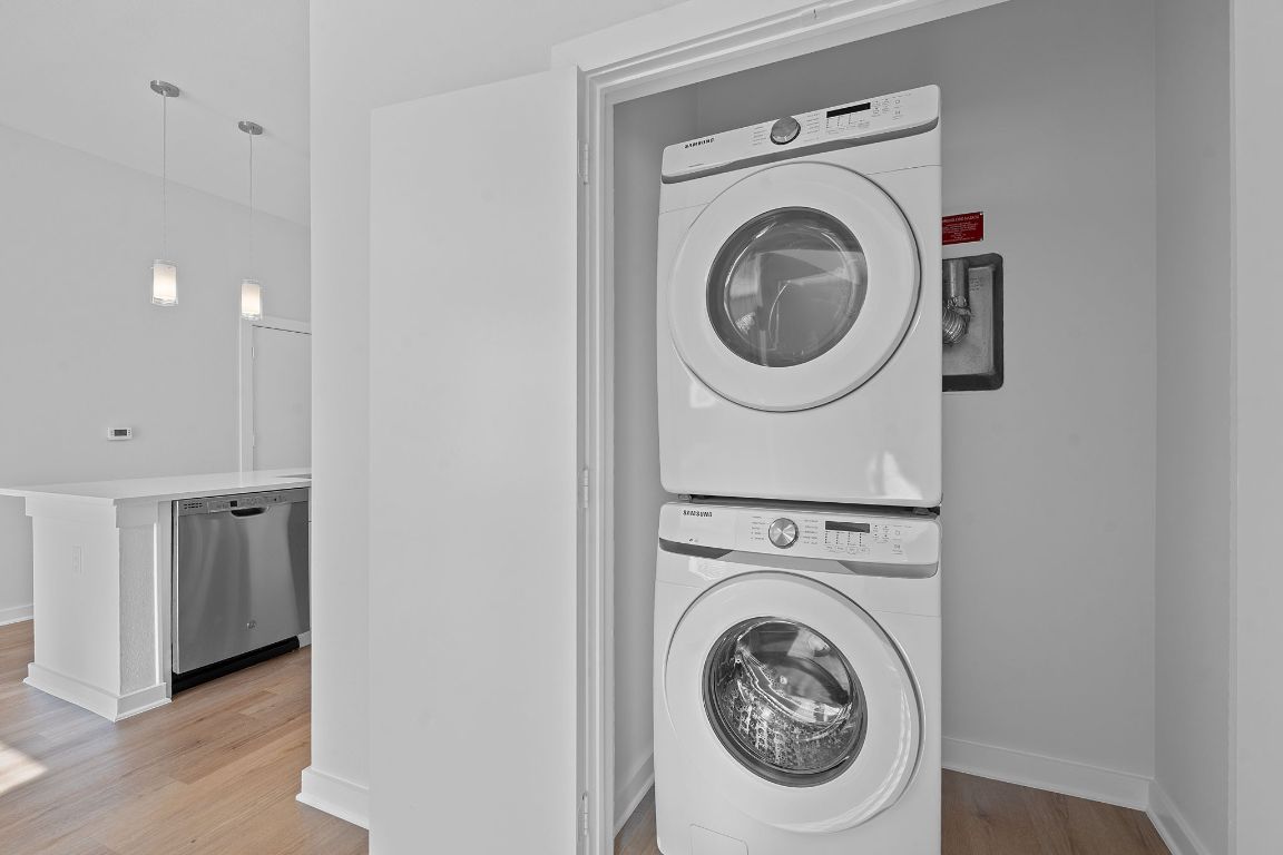 1900 Barton Springs Road, Unit 2019 Austin, TX 78704 - Photo 17 of 30 a utility room with dryer and washer