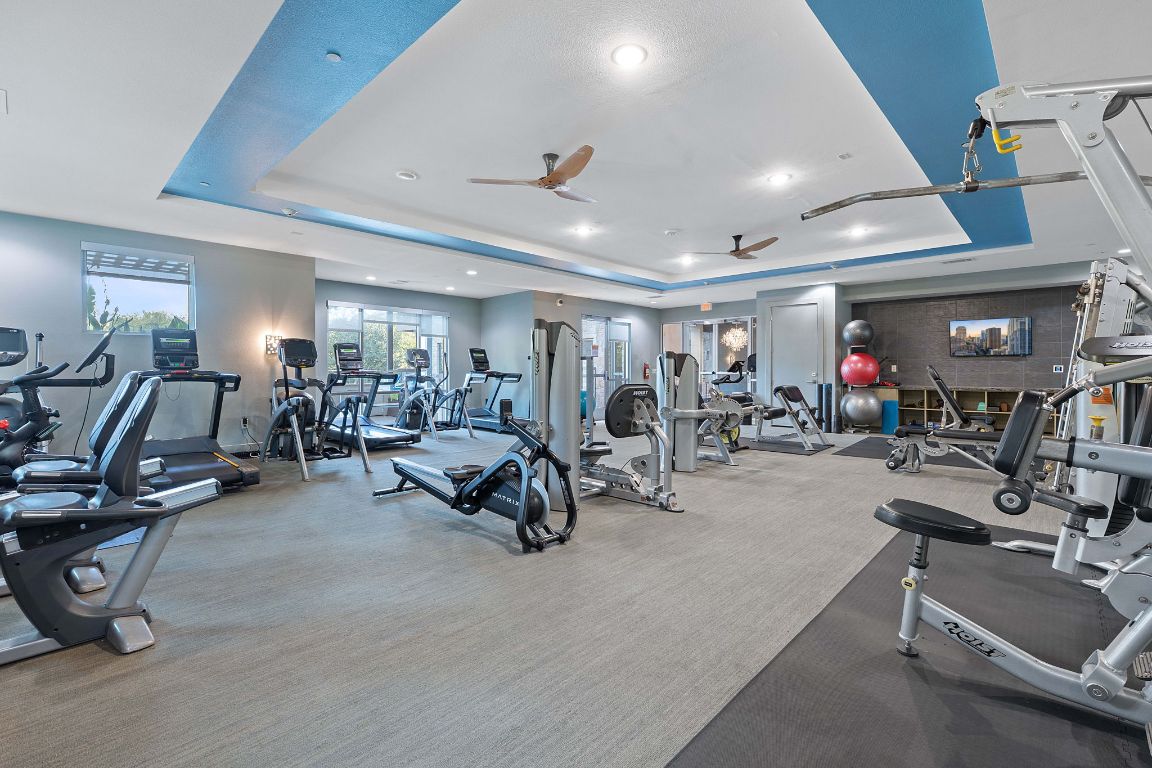 1900 Barton Springs Road, Unit 2019 Austin, TX 78704 - Photo 25 of 30 a view of a room with gym equipment