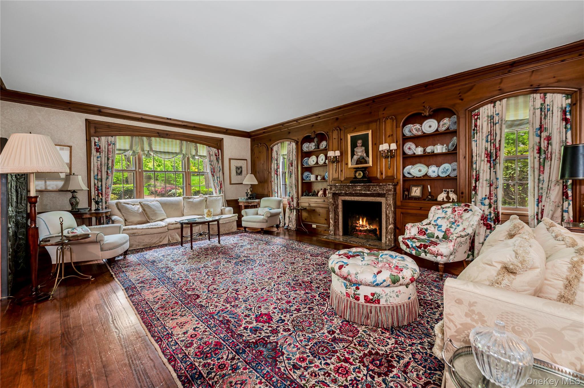 111 Clent Road Great Neck, NY 11021 - Photo 6 of 41 Formal living room with wood burning fireplace
