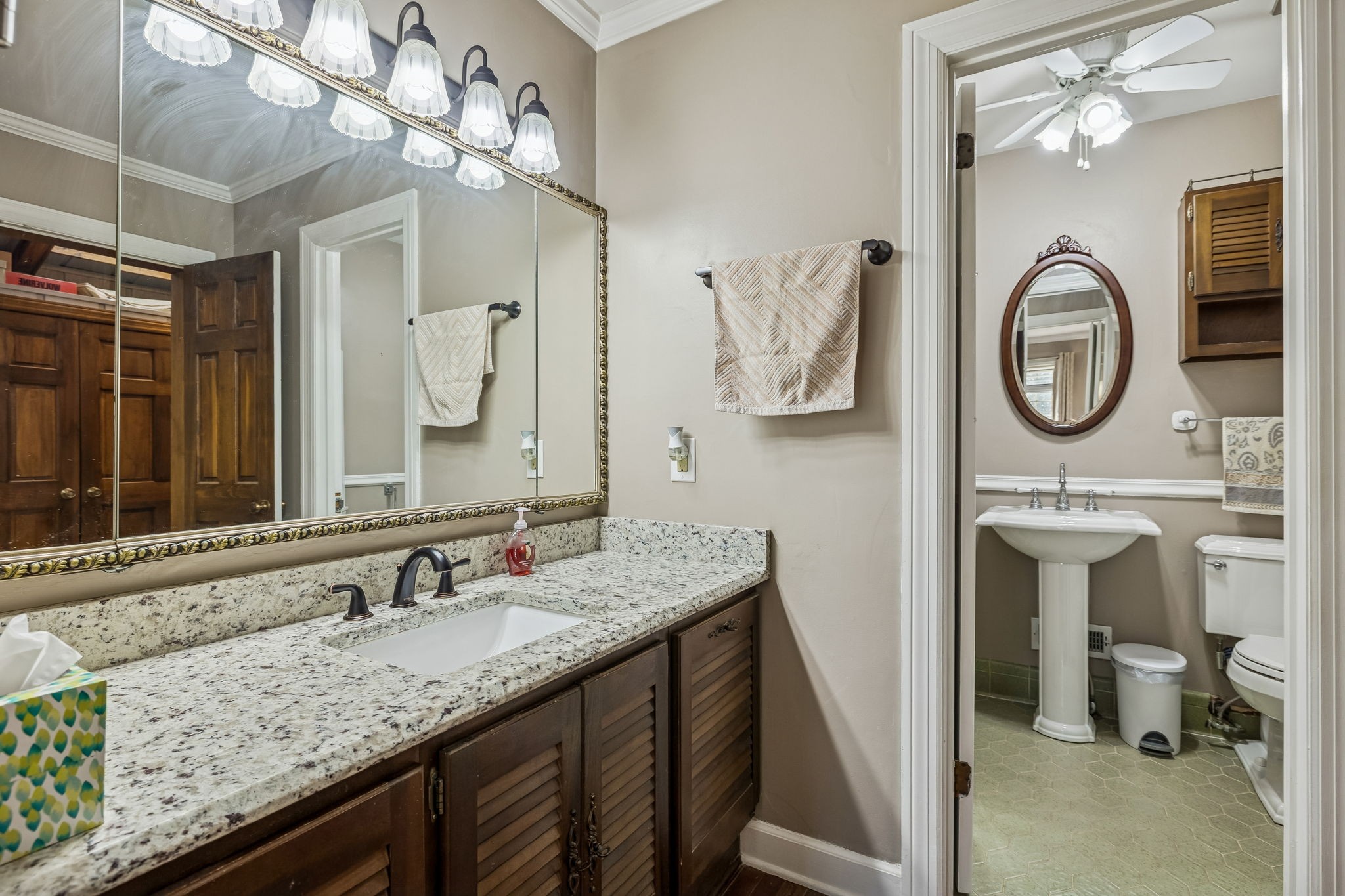 117 Sam Davis Drive Springfield, TN 37172 - Photo 19 of 42 a bathroom with a granite countertop sink and a mirror