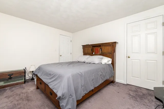 a bed room with a bed and a desk