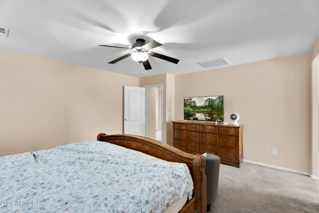 a view of an empty room with working toys