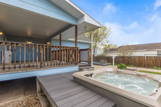 a view of a town with mountains in the background