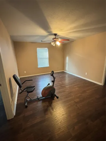 a room with gym equipment