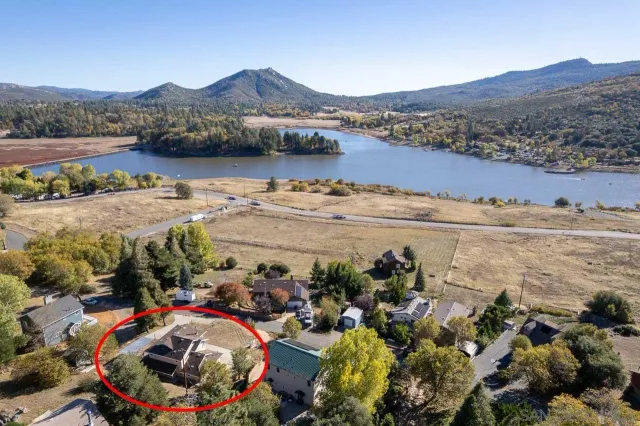 a view of lake with mountain
