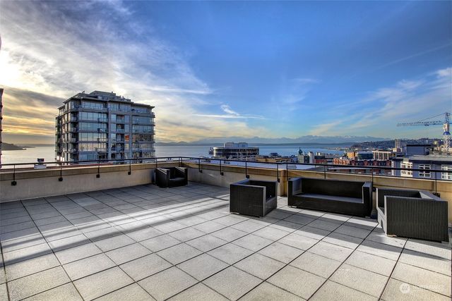 a view of a terrace with chairs