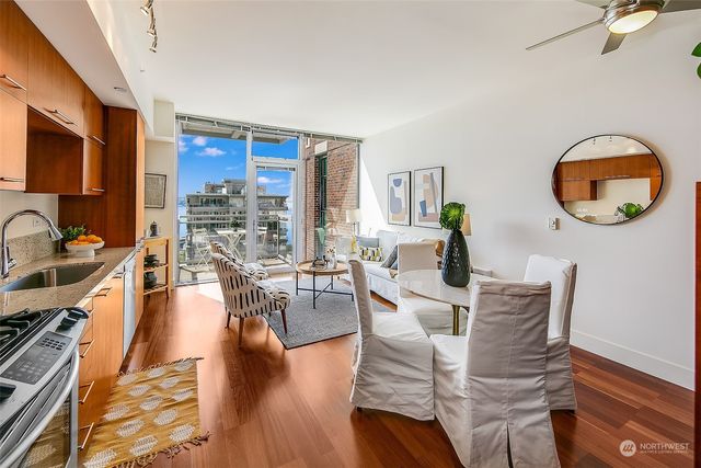 a view of a balcony with chairs