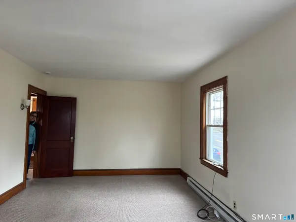 an empty room with windows