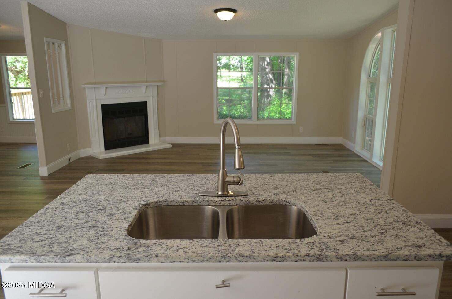 325 High Road Forsyth, GA 31029 - Photo 8 of 23 a kitchen with sink a window and wooden floor