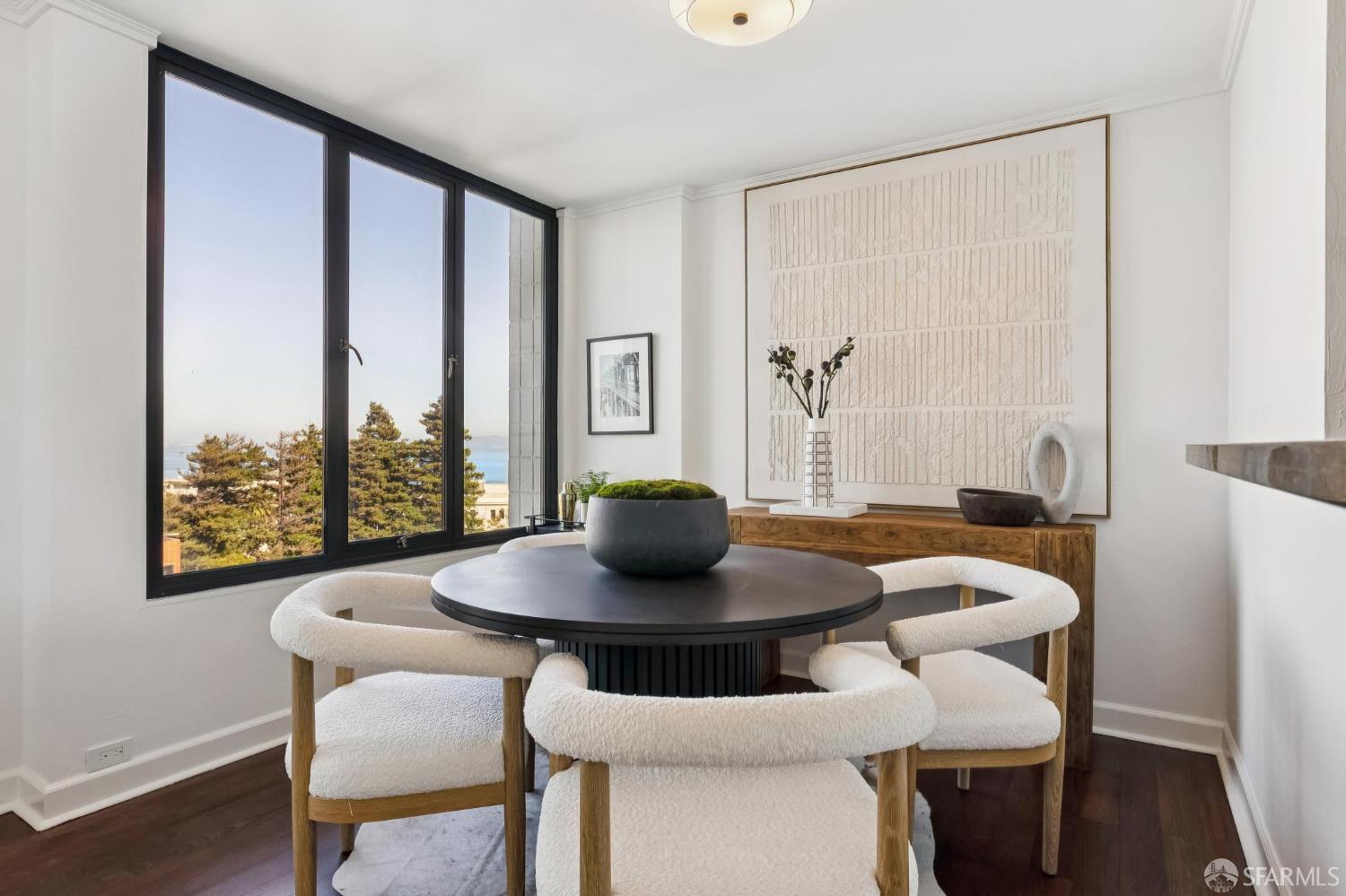 150 Lombard Street, Unit 807 San Francisco, CA 94111 - Photo 24 of 68 a view of a dining room with furniture window and wooden floor