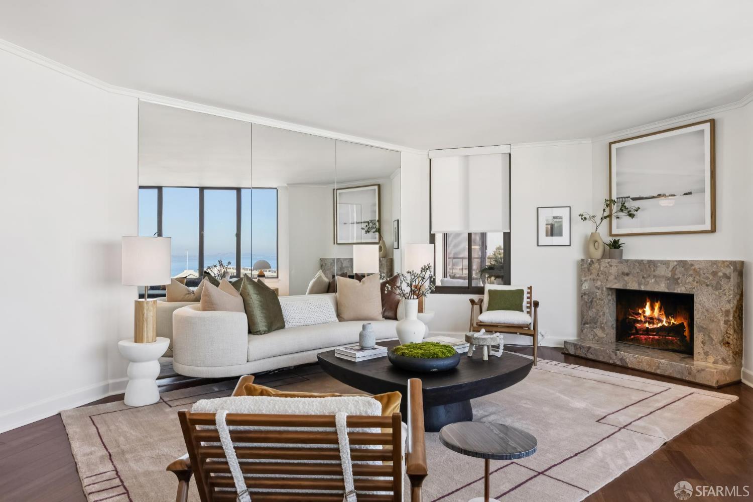 150 Lombard Street, Unit 807 San Francisco, CA 94111 - Photo 9 of 68 a living room with furniture and a fireplace