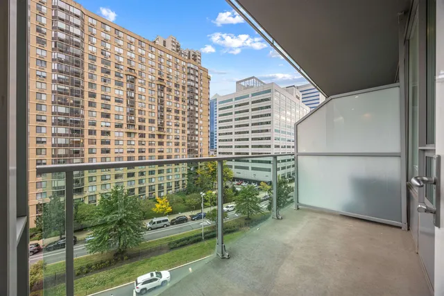 a view of terrace with glass door