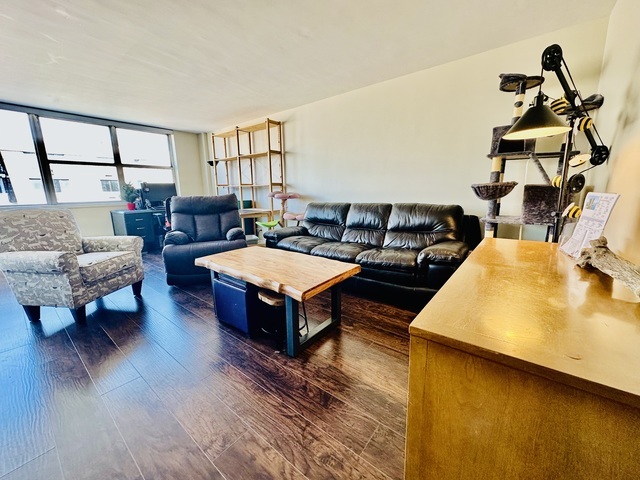6301 North Sheridan Road, Unit 21E Chicago, IL 60660 - Photo 5 of 29 a living room with furniture and a wooden floor