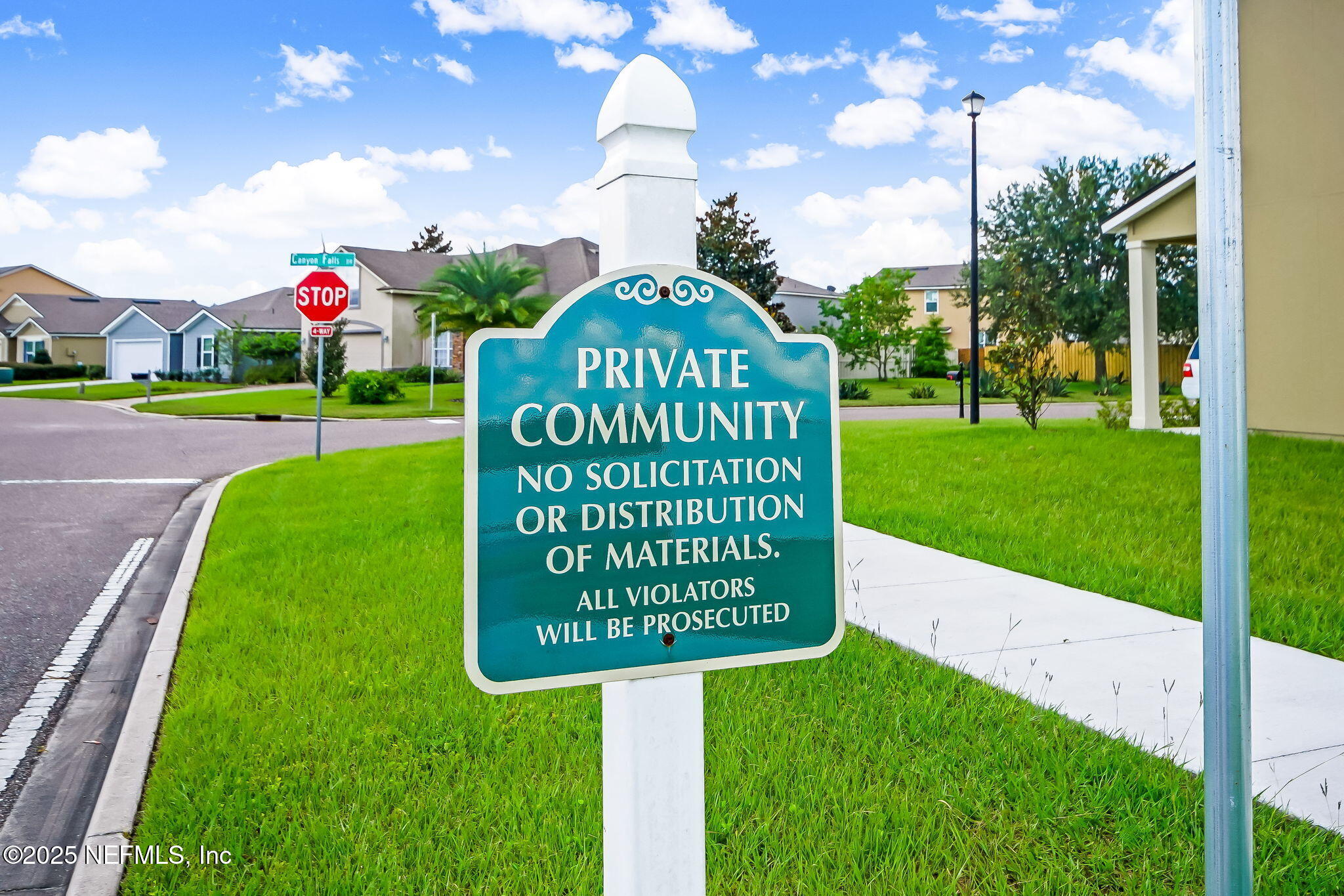 3356 Canyon Falls Drive Green Cove Springs, FL 32043 - Photo 62 of 66 a view of a sign in front of a house with a big yard