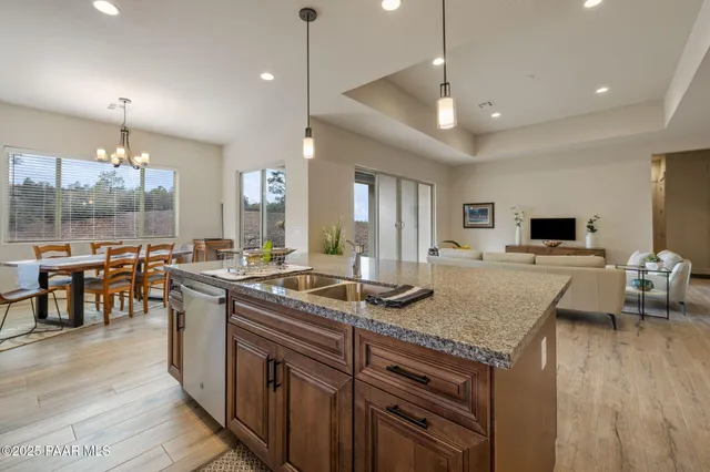 a kitchen with lots of counter space and a sink