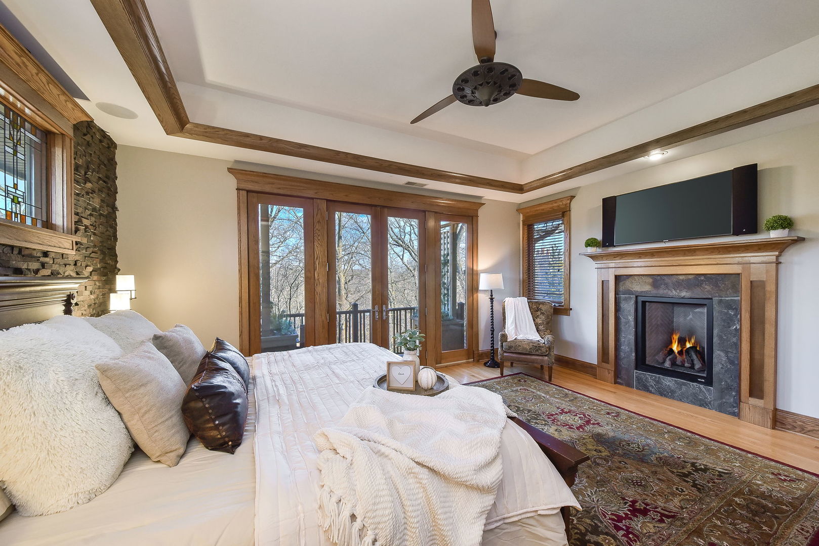 31 6n705 Il Rte Street St. Charles, IL 60175 - Photo 25 of 61 a bed room with a bed and a fireplace
