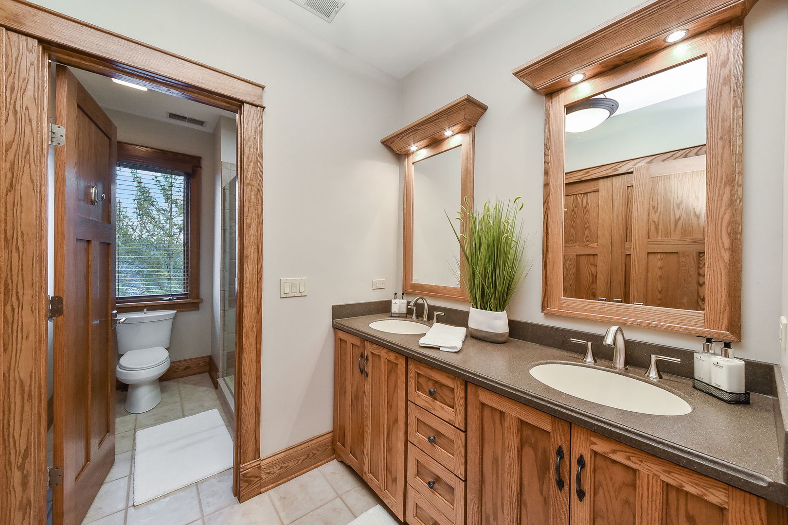 31 6n705 Il Rte Street St. Charles, IL 60175 - Photo 35 of 61 a bathroom with a granite countertop sink and a mirror