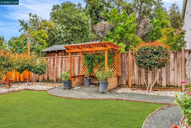 a view of a patio with chairs and plants