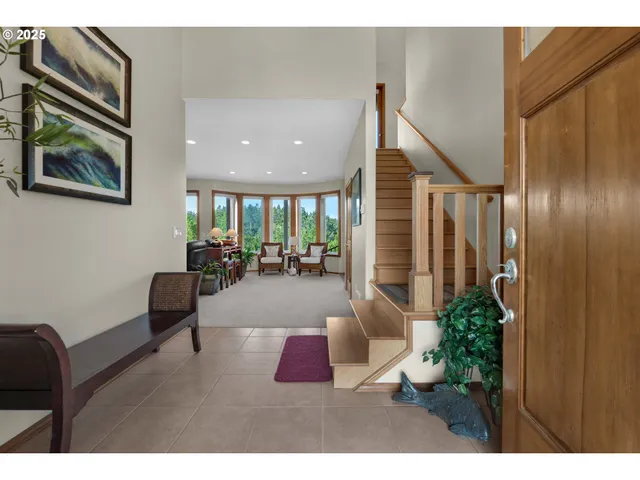 a living room with furniture