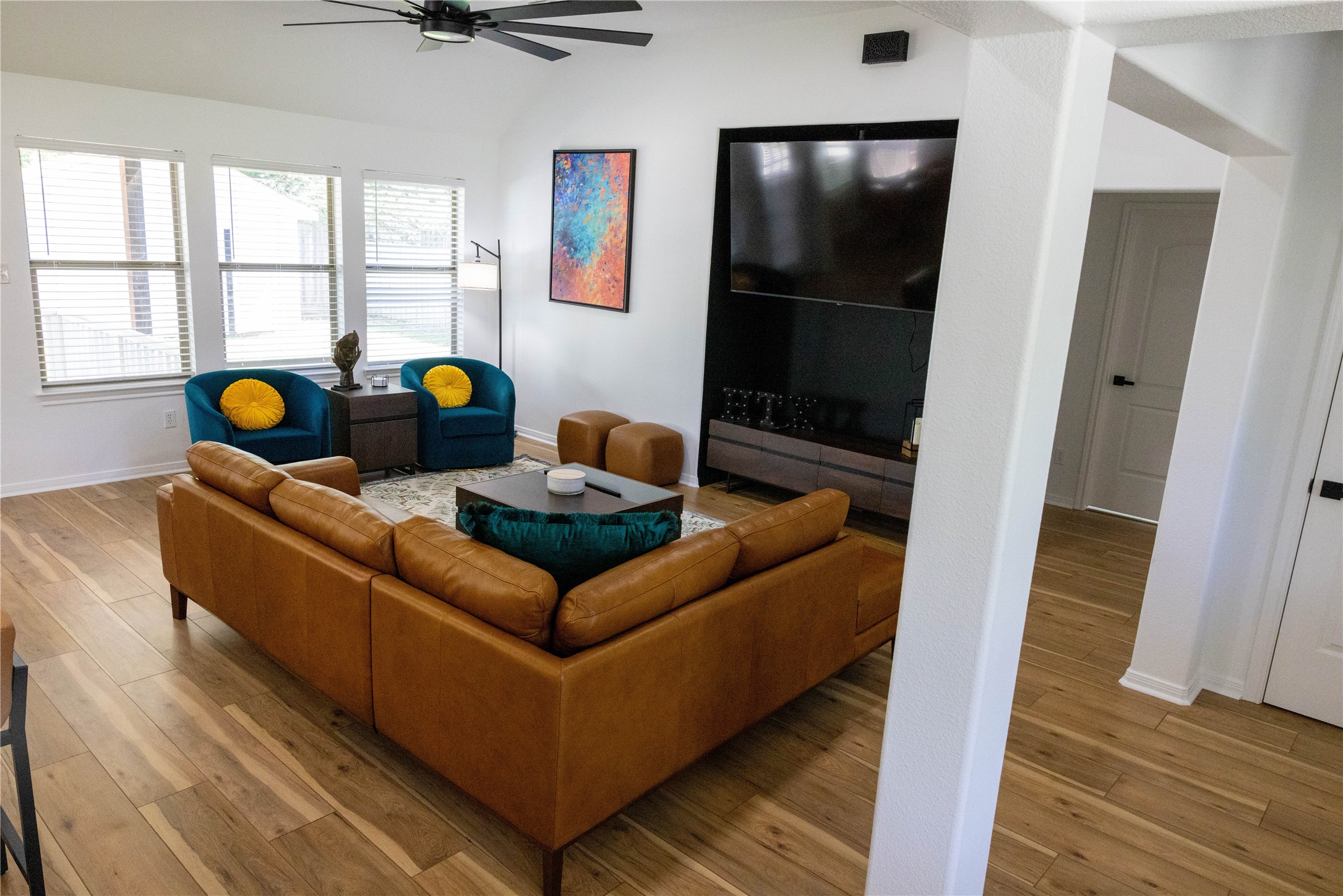 17023 Lexington Drive Conroe, TX 77385 - Photo 3 of 25 a living room with furniture and wooden floor