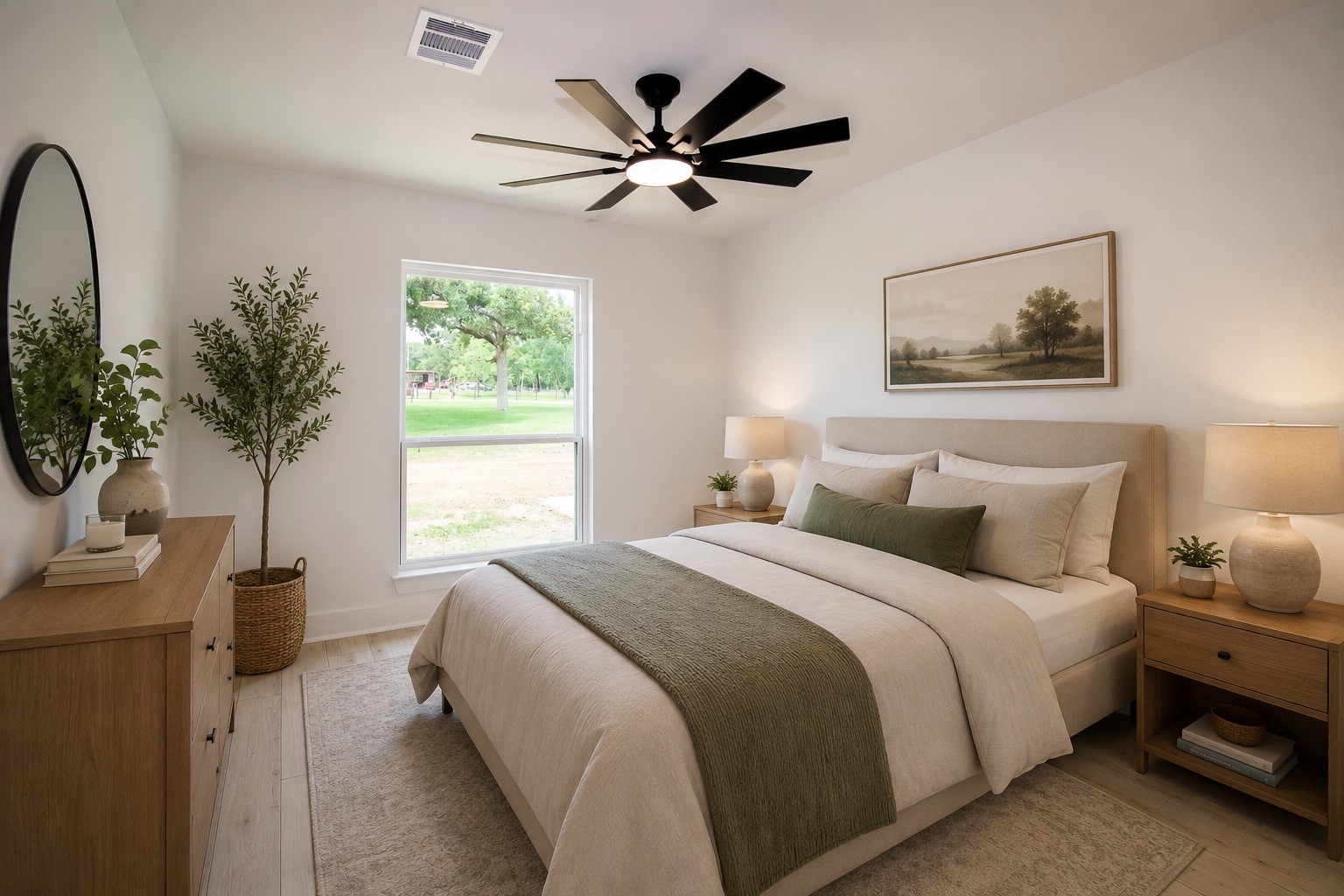 54 Windmill Road Hempstead, TX 77445 - Photo 11 of 26 a bedroom with bed and a potted plant