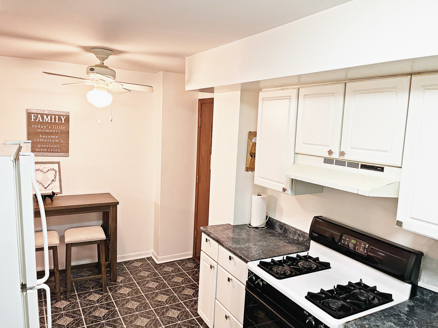 736 Dempster Street, Unit 110 Mount Prospect, IL 60056 - Photo 3 of 20 a kitchen with a stove a sink and a refrigerator