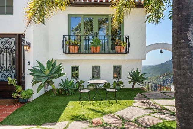 a view of a yard with plants