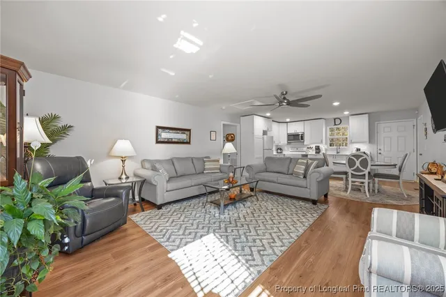 a living room with furniture