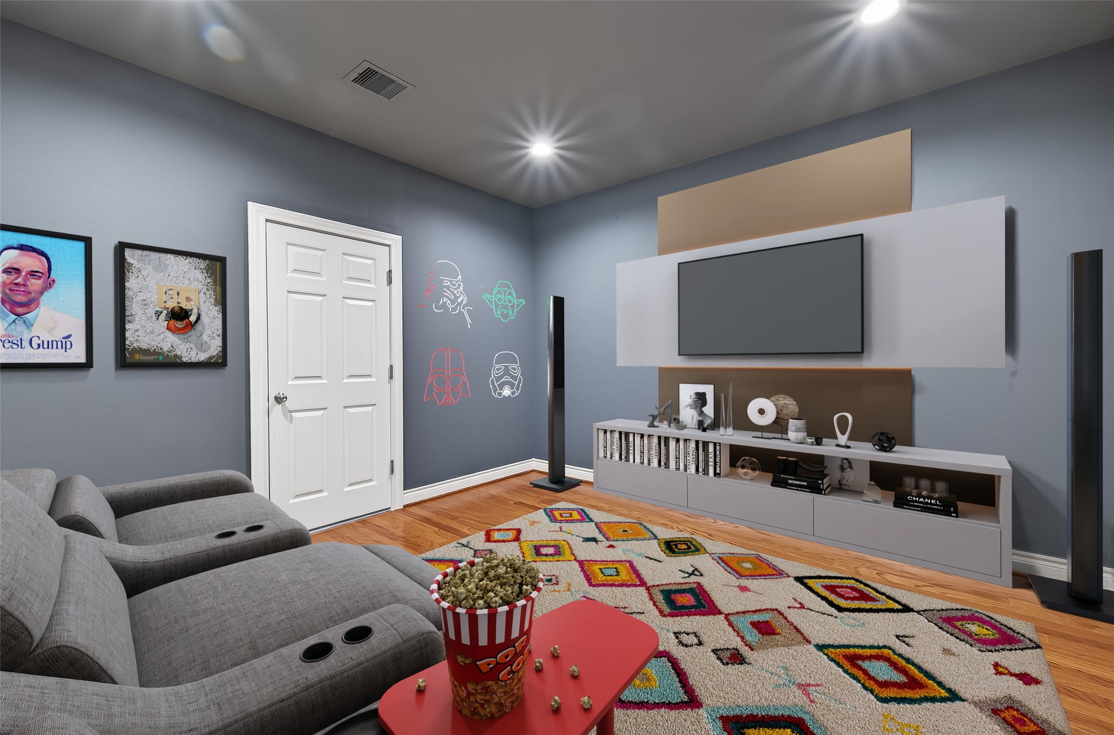 1105 Wagner Street Houston, TX 77007 - Photo 20 of 27 a bedroom with a bed and a flat screen tv