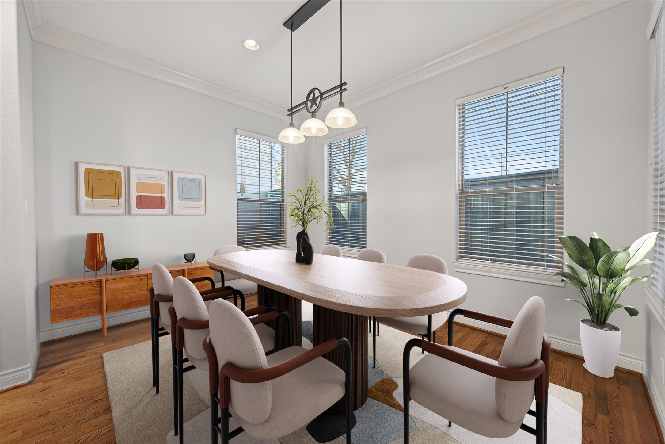 1105 Wagner Street Houston, TX 77007 - Photo 4 of 27 a view of a dining room with furniture window and wooden floor
