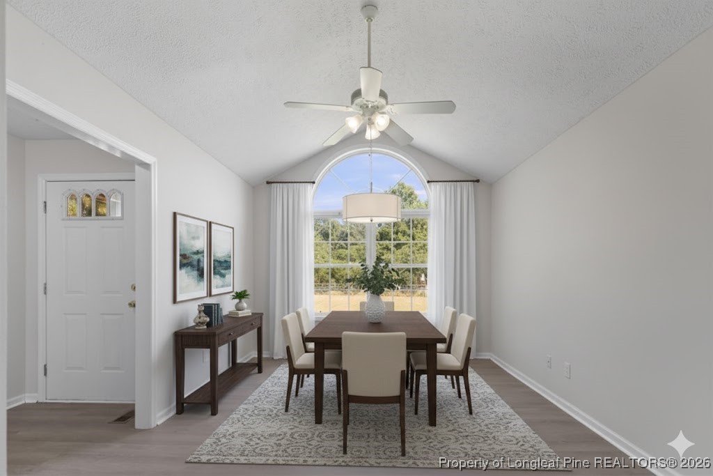 151 Ballard Drive Raeford, NC 28376 - Photo 8 of 34 a dining room with furniture a chandelier and window