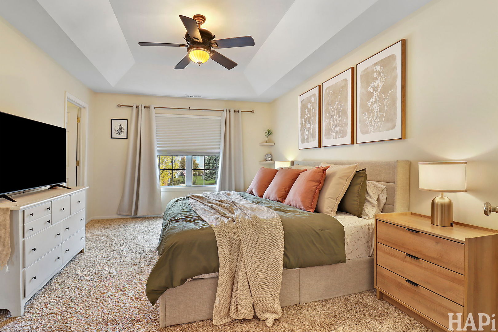 2154 Daybreak Drive Lake In The Hills, IL 60156 - Photo 16 of 29 a spacious bedroom with a bed and a flat screen tv