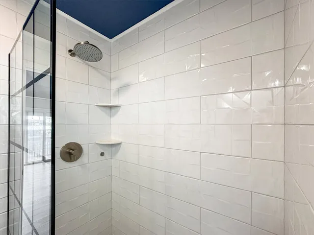 a bathroom with a shower