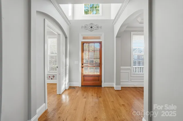 view of an entryway with wooden floor