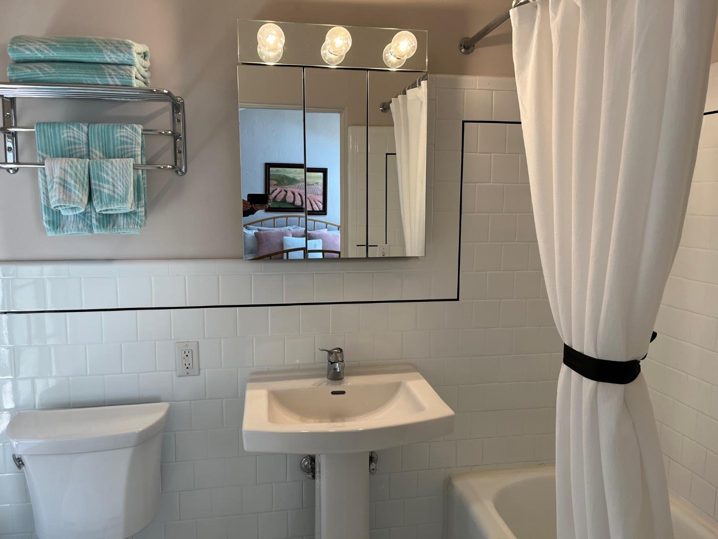 529 Monterey Drive Aptos, CA 95003 - Photo 21 of 32 a bathroom with a sink a toilet and mirror