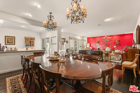 a view of a dining room and livingroom view