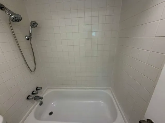 a bathroom with a tub