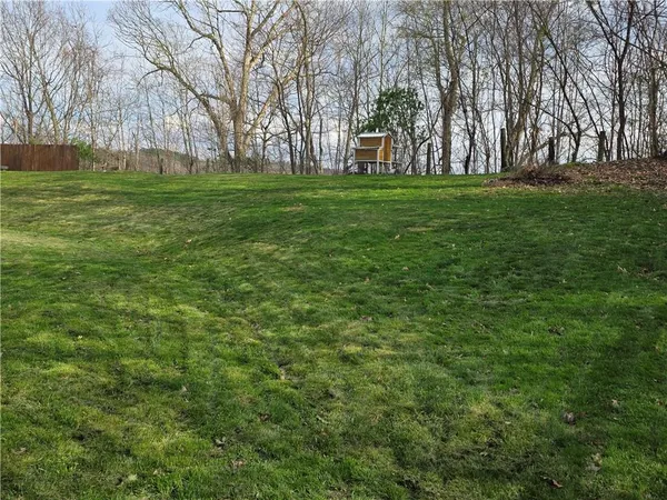 a big yard with lots of green space and trees