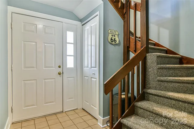 a view of an entryway with stairs