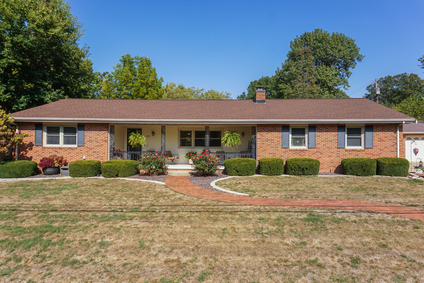 a view of a house with a patio