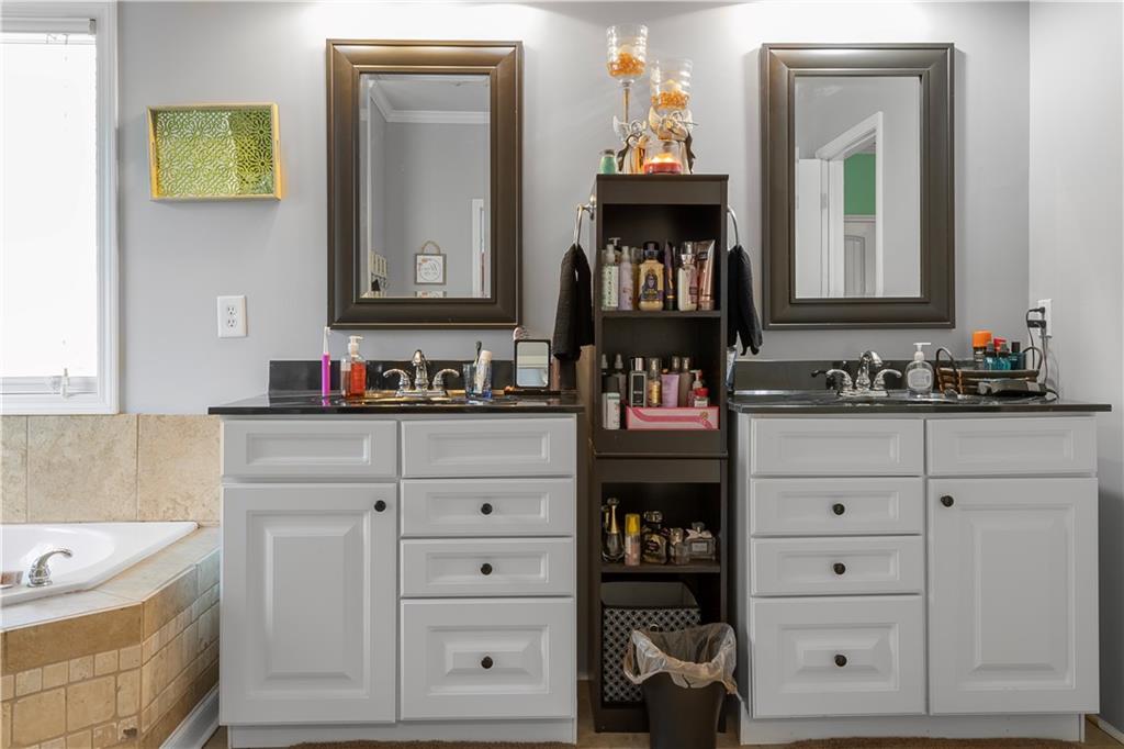 235 Brooks Road Pendergrass, GA 30567 - Photo 18 of 33 a bathroom with a bathtub sink and mirror