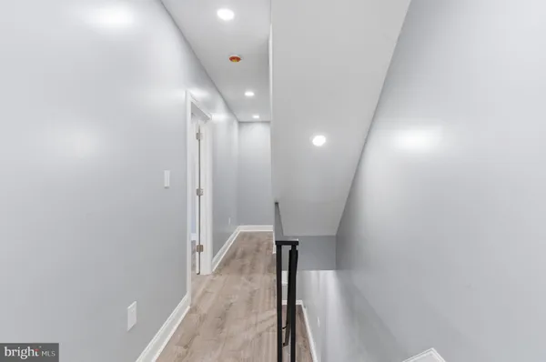 a view of hallway with stairs