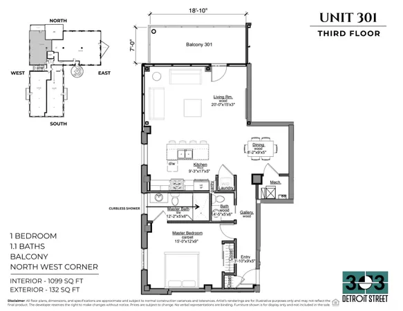 $939,000 | 303 Detroit Street, Unit 301, Ann Arbor, MI 48104