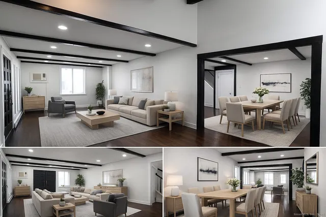 a living room with furniture window and wooden floor