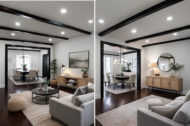 a living room with furniture