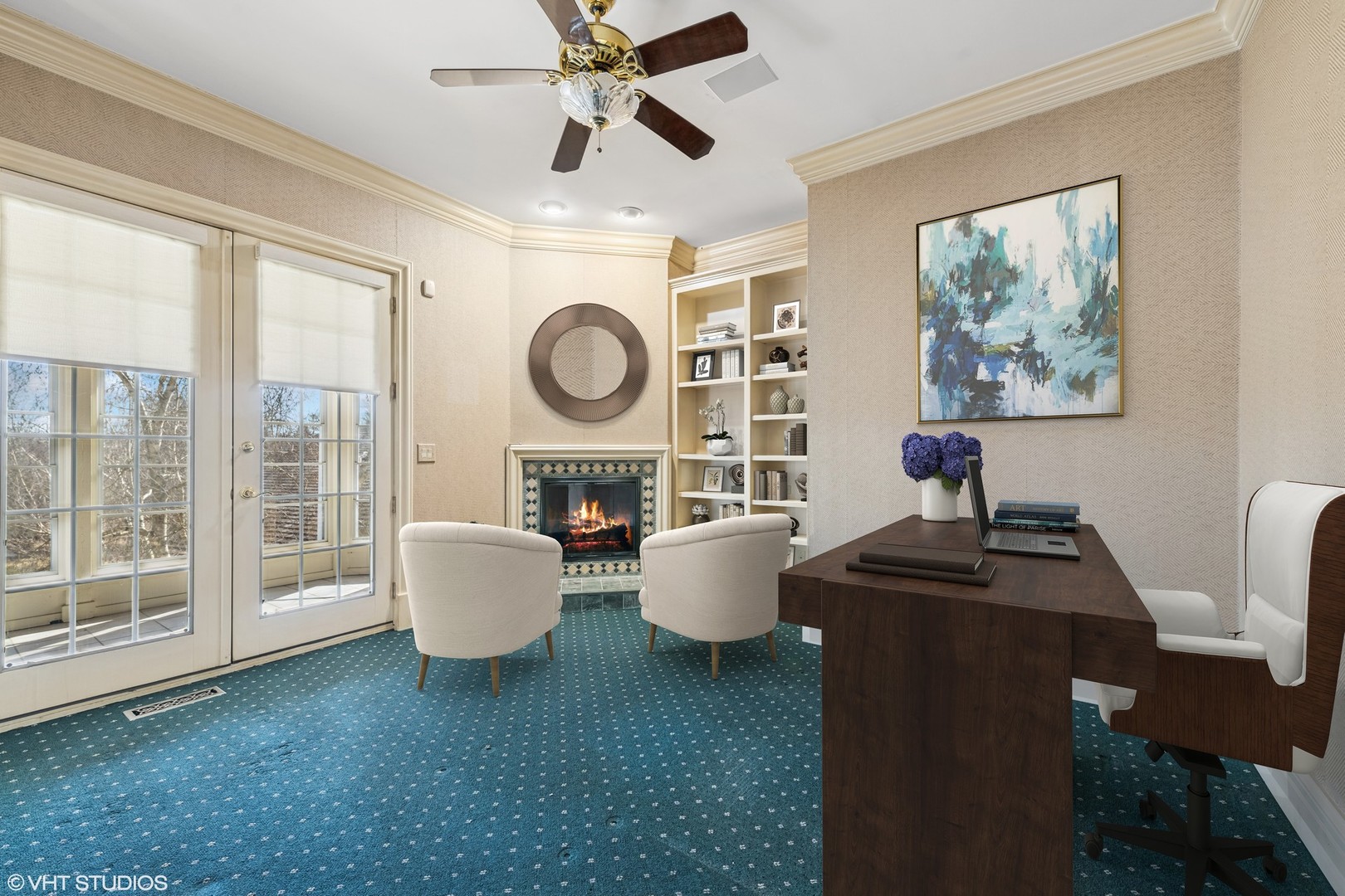560 Oak Knoll Road Barrington Hills, IL 60010 - Photo 27 of 69 a living room with furniture a fireplace and a window