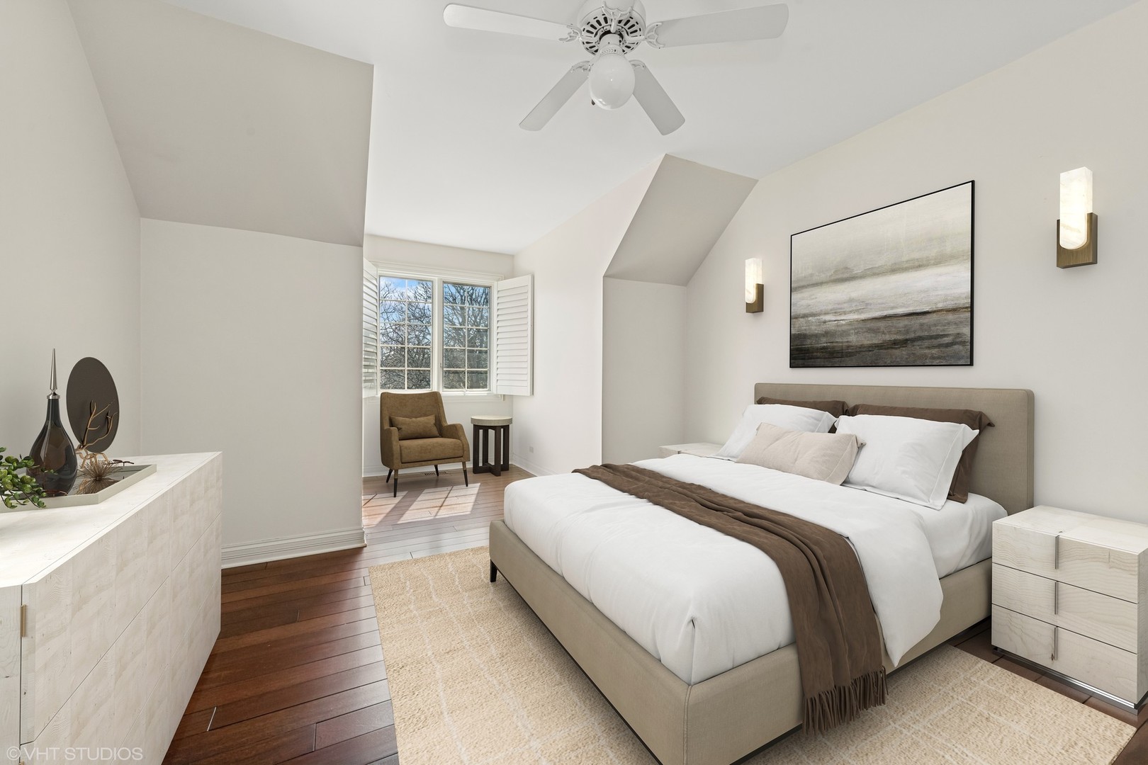 560 Oak Knoll Road Barrington Hills, IL 60010 - Photo 41 of 69 a bedroom with a bed and wooden floor