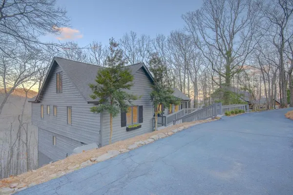 a view of a house with a street
